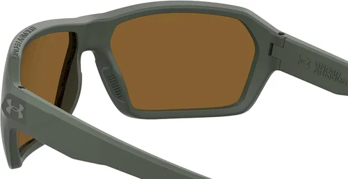 Vista 8 de Under Armour UA Recon - Lentes de sol cuadrados polarizados para hombre, color verde mate, 2.520in, 0.591in, Verde mate