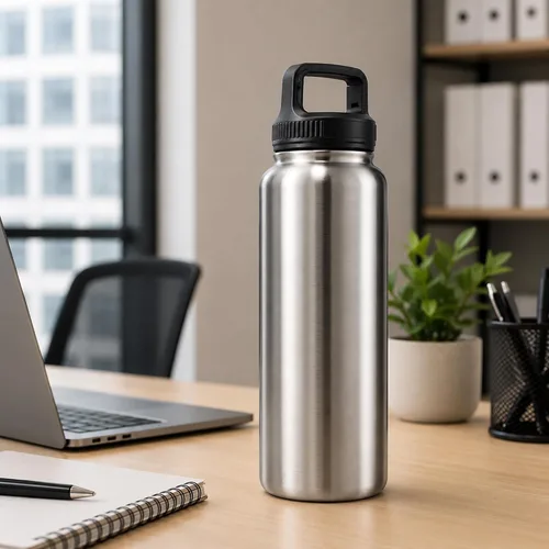 Vista 102 de SIPX™ Botella de Agua Aislada de 18 oz con 3 Tapas – Acero Inoxidable a Prueba de Fugas, Triple Aislamiento – Frío 24 Horas/Caliente 12 Horas – Negro