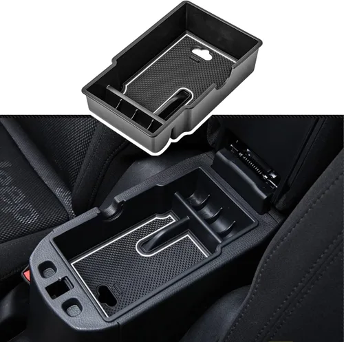 Vista 8 de EDBETOS Organizador de bandeja de consola central compatible con accesorios Jeep Renegade 2015-2019 2020 2021 2022 2023, caja de guantes de Negro