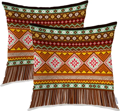 Vista 56 de Batmerry Fundas de almohada de bosque de arce otoñal, casas de sillas de madera, hojas amarillas, fundas de almohada decorativas, impresión digital