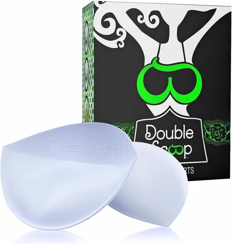 Vista 2 de Double Scoop Bra Inserts with Bonus Pack of Double-Sided Tape, Push Up Bra Pads Inserts, Add a Cup Breast Pads AB, C, D