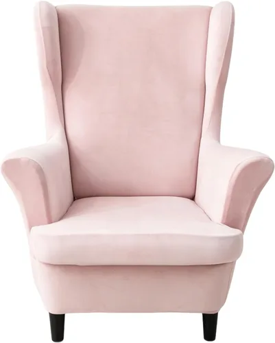 Vista 16 de Wingback - Funda elástica para silla, 2 piezas, con respaldo de ala, funda protectora de muebles impresa, suave con parte inferior elástica