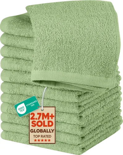 Vista 34 de Utopia Towels Juego de 12 paños de algodón – 100% algodón hilado en anillo, paños de franela de alta calidad, altamente absorbentes y suaves al