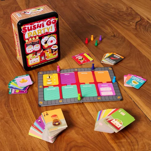 Vista 6 de Sushi Go Party! - El juego de cartas deluxe de seleccionar y pasar de Gamewright, multicolor