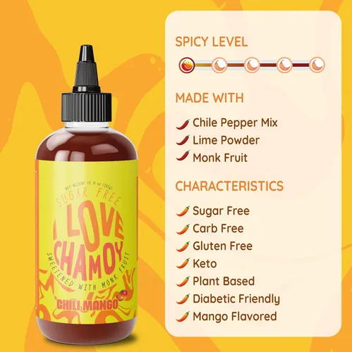 Vista 5 de I Love Chamoy Chili Mango Chamoy sin azúcar (10 onzas líquidas (paquete de 6))