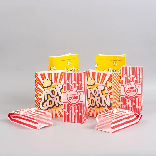 Vista 3 de 100 bolsas de palomitas de maíz de 1 onza, bolsas de palomitas de maíz resistentes a la grasa, contenedor de papel desechable para Navidad, Acción