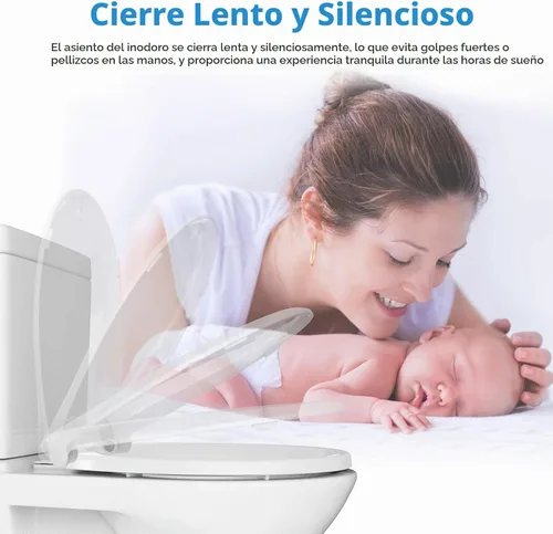 Vista 3 de Asiento de inodoro redondo con asiento de entrenamiento para ir al baño integrado, asiento de inodoro para niños pequeños, asiento y funda magnética