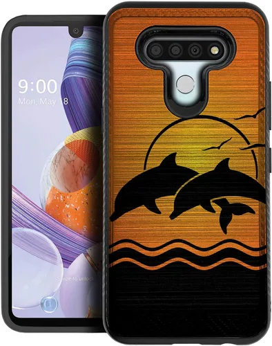 Vista 6 de CasesOnDeck - Carcasa compatible con LG K51 / LG Reflect/LG Q51 [armadura cepillada] resistente protección negro mate (ancla)