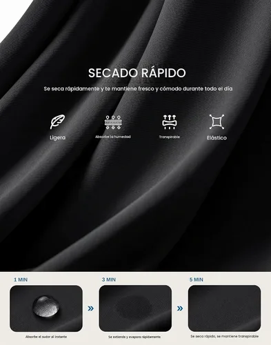 Vista 6 de G Gradual Camisetas deportivas de manga larga con cremallera de un cuarto Negro