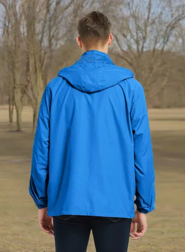 Vista 17 de Chaqueta impermeable cortavientos ligera para hombre con capucha extraíble