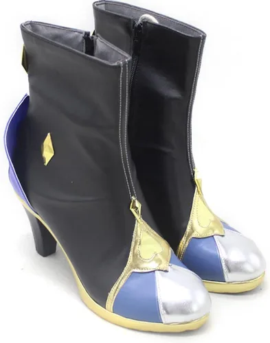 Vista 3 de Juego Genshin Impact Yelan Zapatos de cosplay Yelan Zapatos de mujer Zapatos de tacón alto Cosplay Zapatos