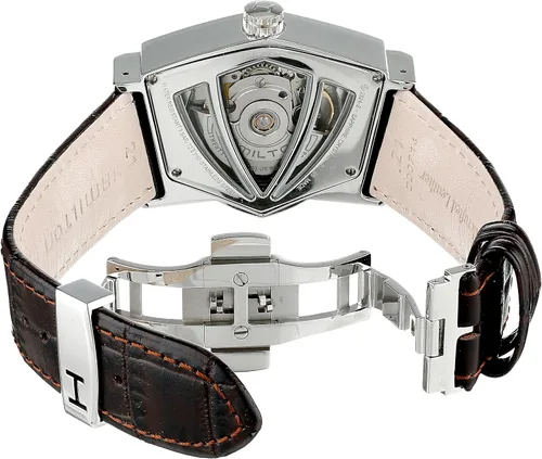 Vista 8 de Hamilton Watch Ventura Reloj automático suizo de 1.366 in x 2.106 in, esfera marrón, correa de cuero marrón (modelo H24515591), Marrón, Classic