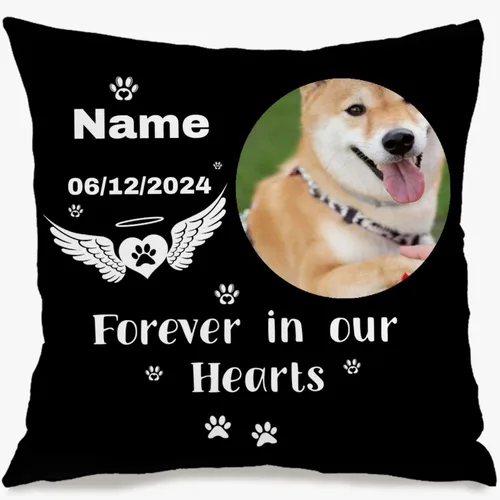 Vista 6 de Custom Pillow Case with One Photo and Text turning your favorite moment into a personalized throw pillow that adds warm home décor and brings gift