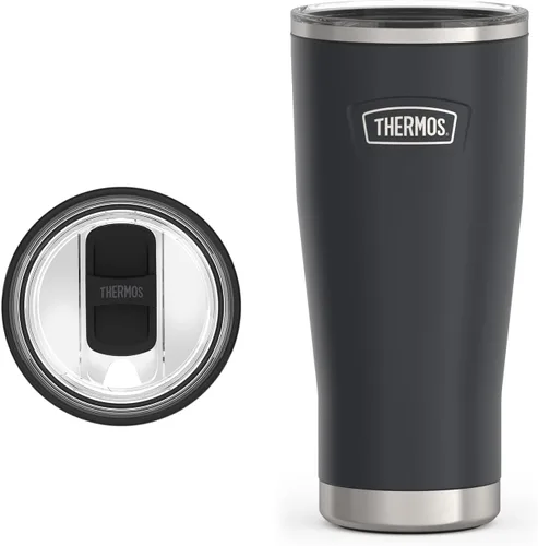 Vista 2 de THERMOS ICON SERIES, vaso de acero inoxidable con cierre deslizante, 18 onzas, carmesí