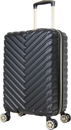 Vista 6 de Kenneth Cole REACTION Madison Square - Equipaje rígido expandible con estilo de Chevron para mujer, Negro), 5717905