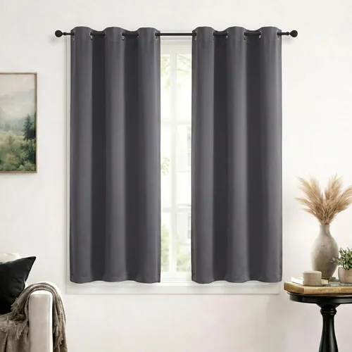 Vista 109 de Simplebrand Cortinas blancas puras de 96 pulgadas de largo para oscurecer la habitación, juego de 2 paneles para dormitorio/sala de estar, bloqueo