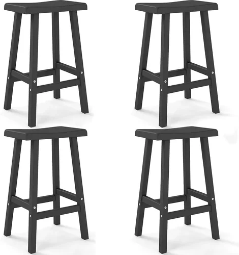 Vista 9 de PatioZen Taburetes de bar, 24", negro, juego de 2