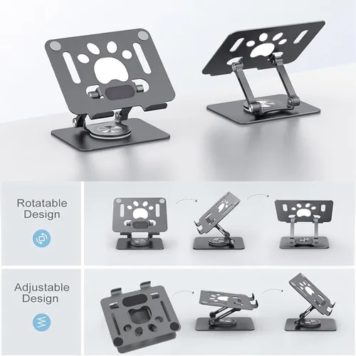 Vista 6 de Laptop Bracket Tablets Bracket Multifunctional Desktop Lazy Bracket 360 Degree Rotation Foldable Stand