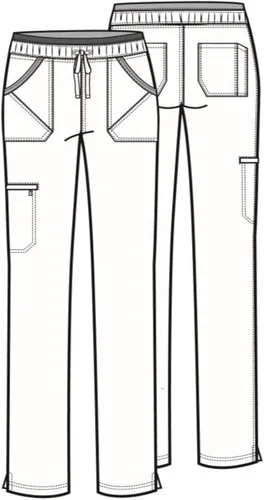 Vista 4 de Iflex by Cherokee Scrubs for Women, Drawstring Tapered Leg Scrub Pants CK010