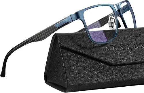 Vista 42 de ANYLUV Blue Light Glasses Men, Relieve Eyestrain and Eye Protection, Al-Mg Metal Computer Blue Light Blocking Glasses
