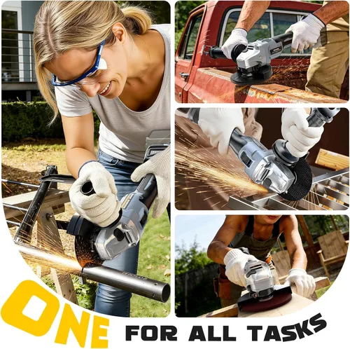 Vista 7 de MtiolHig Amoladora angular inalámbrica compatible con batería Dewalt de 20 V: 3 velocidades ajustables 10000 RPM herramienta de amoladora sin Negro