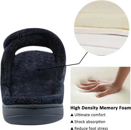 Vista 4 de Git-up Pantuflas de espuma viscoelástica para mujer con soporte de arco ajustable con gancho y bucle para diabéticos puntera abierta suaves