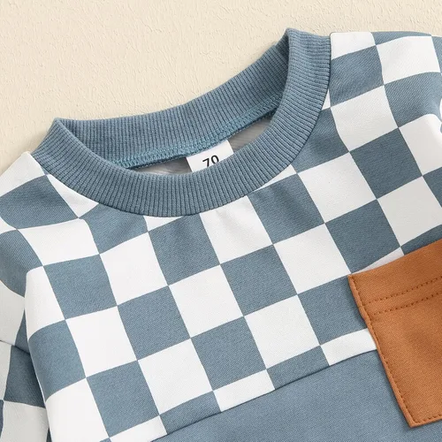 Vista 73 de Conjunto de sudadera de manga larga con cuello redondo y pantalones deportivos para bebés, ropa de invierno para bebé
