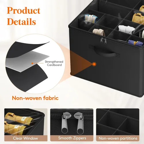 Vista 3 de Lifewit Organizador de almacenamiento de zapatos para armario para 12-16 pares, contenedor de almacenamiento grande de tela con cubierta
