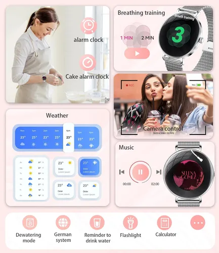 Vista 7 de LIGE Smart Watch for Women, 1.43" AMOLED Screen Smartwatch with Answer/Make Call for iOS/Android, Fitness Tracker with 120+ Sport Modes