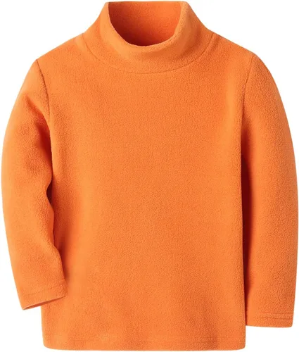 Vista 7 de Mud Kingdom Camisas de forro polar para niños con cuello alto, suaves, unisex Albaricoque