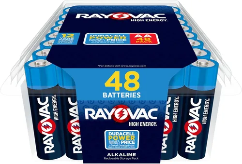 Vista 5 de Rayovac - Pilas AA de alta energía (paquete de 48 unidades), batería alcalina doble AA