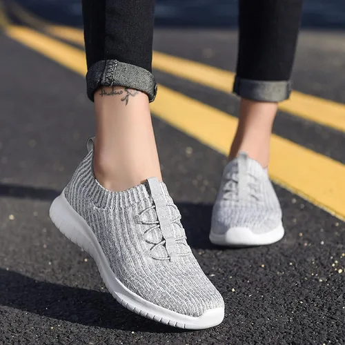 Vista 7 de konhill Zapatos cómodos para caminar para mujer, tenis atléticos, casuales, sin cordones