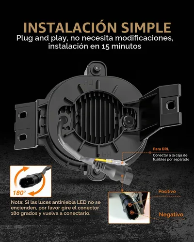 Vista 3 de BICYACO Luz antiniebla LED con DRL para Dodge Ram 1500 2500 3500 2002-2009
