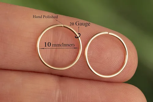 Vista 67 de Aretes de aro de oro de plata – Aretes de aro para mujer, dos piezas de aros de plata fina rellenos de oro, aro de hélice, anillo de tragus, aro