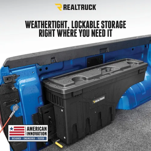 Vista 5 de RealTruck UnderCover Caja de almacenamiento SwingCase para caja de camioneta, modelo SC200P, lado del pasajero, para Ford F-250/350 Super Duty 1999