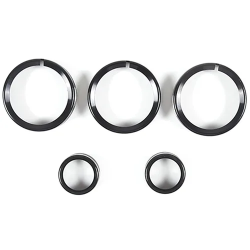 Vista 6 de Anillo decorativo de aleación de aluminio para automóvil, control central, control de volumen de aire acondicionado, anillo de montaje a presión