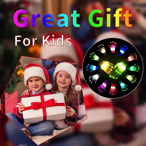 Vista 6 de Regalos geniales de 12 colores, guantes LED, juguetes para niños de 13 años en adelante, para niños, niñas, adultos, adolescentes, guantes