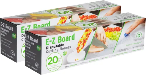 Vista 13 de Mind Reader E-Z Board Tabla de cortar desechable de plástico, 20 pies cuadrados, fácil de limpiar y de uso conveniente, ideal para camping, caza