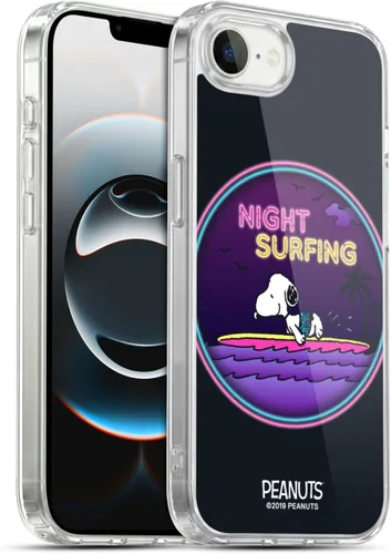 Vista 32 de Head Case Designs Funda de gel suave con licencia oficial de Peanuts Tropical Surf Snoopy Aloha Disco compatible con Apple iPhone 13 Mini Surf