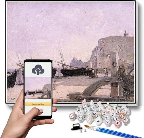 Vista 10 de Kits de pintura por números para adultos y niños The Boatmen of Mortefontaine Pintura por Camille Corot Kit de pintura por números sobre lienzo