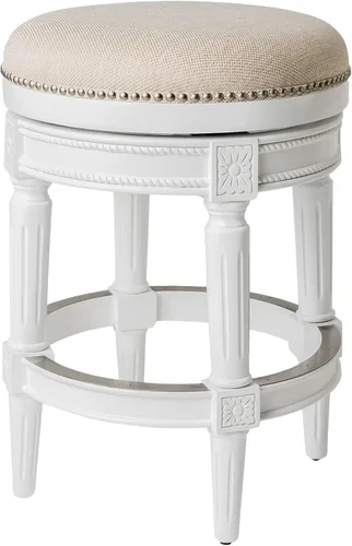 Vista 15 de Maven Lane Pullman Taburete de mostrador sin espalda, blanco, 26 pulgadas blanco (alabaster white)