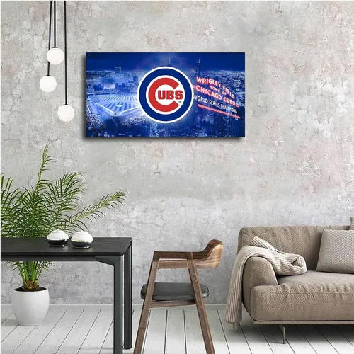 Vista 6 de Póster de béisbol de los Chicago Cubs de béisbol, lienzo deportivo, diseño de arte de pared, decoración del hogar (sin marco, 16 x 24 pulgadas)