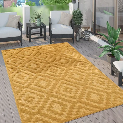 Vista 39 de Paco Home Alfombra para interiores y exteriores con patrón geométrico enrejado en antracita, tamaño: 2' x 3'3