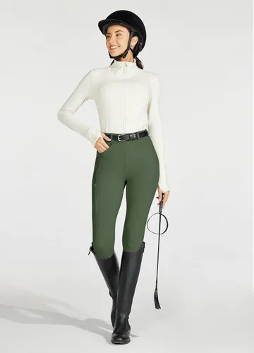 Vista 6 de Willit Pantalones de equitación para mujer con asiento completo, pantalones de silicona con bolsillo con cremallera