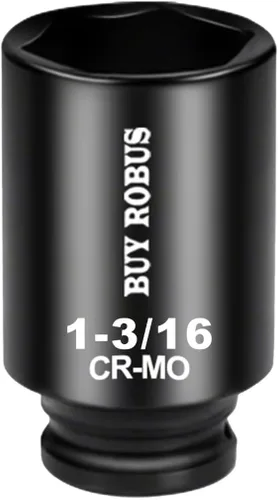 Vista 5 de Enchufe métrico de impacto profundo de 1-1/4 de 1/2", CR-MO de 6 puntos para una fácil extracción de la tuerca del eje Negro