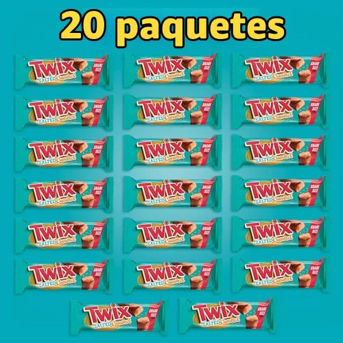 Vista 4 de Twix - Barras de caramelo salado de chocolate con galletas de caramelo para fiestas, caja a granel de chocolate con leche, caja a granel de 56.4