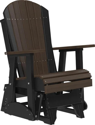 Vista 16 de LuxCraft Silla mecedora Adirondack de 2 pies, mecedora para patio al aire libre, balancín deslizante para exteriores (caoba antigua)