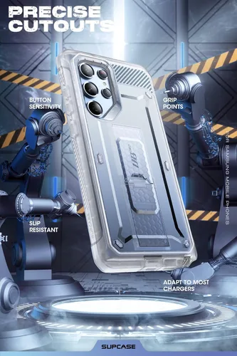 Vista 6 de SUPCASE Funda para Samsung Galaxy S22 Ultra con soporte, [Unicorn Beetle Pro] [2 marcos frontales]