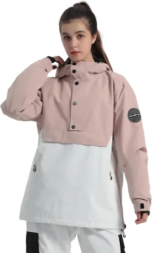 Vista 15 de GSOU SNOW - Chaqueta de esquí para mujer, abrigo de nieve, impermeable, cortavientos, chaqueta de snowboard, aislada, cálida, para invierno