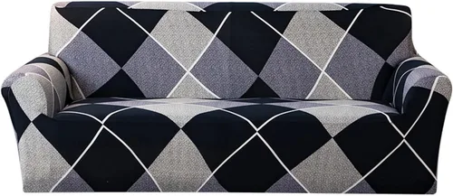 Vista 6 de MBROS Funda de sofá de alta elasticidad, funda de sofá con estampado de elastano de 1/2/3/4 plazas, protector de muebles suave y lavable para sala